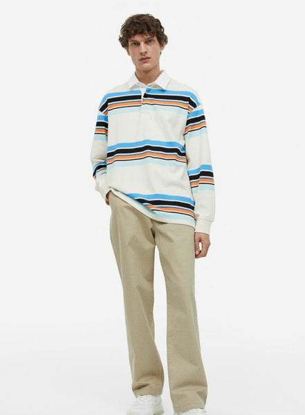 Чоловіче поло Relaxed Fit Н&М (55563) M Біле 55563 фото