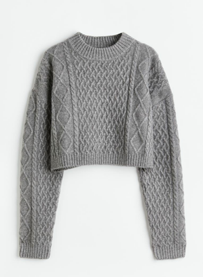 Жіночий светр з візерунком з кіс Н&М (56410) S Сірий 56410_ фото