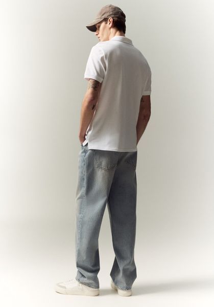 Чоловіча футболка поло Regular Fit H&M (58448) L Біла 58448_L фото