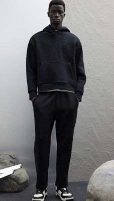 Чоловічий спортивний костюм Regular Fit Н&М (58166) S Чорний  58166 фото