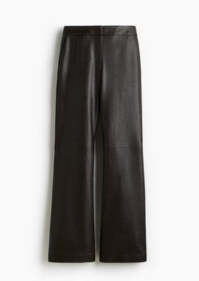 Жіночі штани з еко-шкіри Bootcut H&M (58710) S Темно-коричневі 58710_ фото