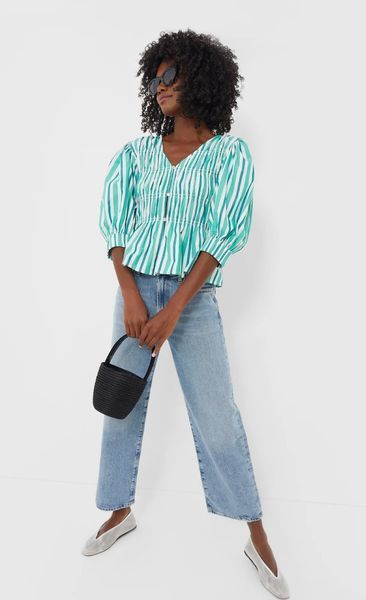 Женские широкие джинсы к лодыжке Wide Night H&M (58022) W34 Голубые 58022 фото