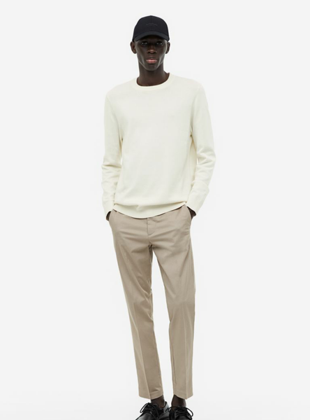 Чоловічий джемпер Slim Fit H&M (56302) XL Молочний 56302_xl фото