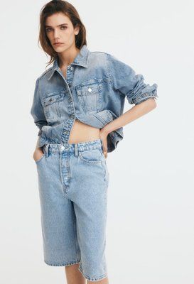 Женские шорты джинсовые бермуды Baggi H&M (58343) W34 Светло-синие 58343 фото