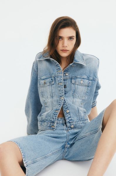 Жіночі джинсові шорти бермуди Baggi H&M (58343) W34 Світло-сині  58343 фото