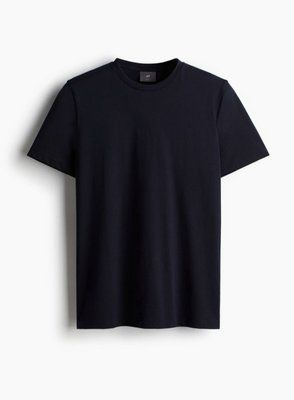 Чоловіча футболка Slim fit H&M (58328) XL Темно-синя 58328_xl фото