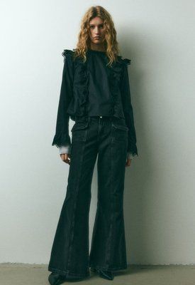 Жіночі джинси Wide Regular H&M (57529) W38 Чорні 57529_38 фото