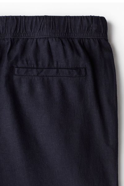 Чоловічі лляні штани Relaxed Fit H&M (58449) S Темно-сині 58449 фото
