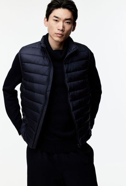 Мужской легкий стеганный жилет Slim fit H&M (57624) ХL Темно-синяя 57624_хl фото