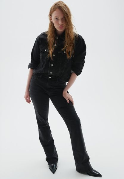 Женские высокие джинсы Bootcut Slim fit H&M (57753) W34 Черные 57753 фото