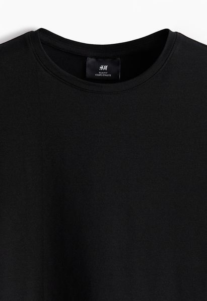 Чоловіча футболка Slim fit H&M (58400) XXL Чорна 58400_ фото