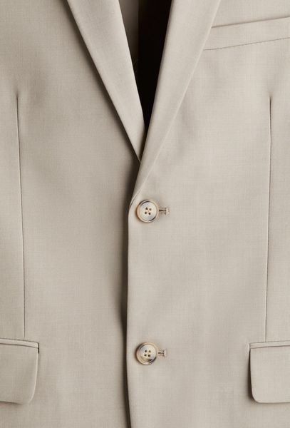 Чоловічий однобортний піджак Slim Fit H&M (58247) S Бежевий  58247 фото
