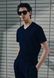 Чоловіча футболка з V-подібним вирізом Slim fit H&M (57142) S Темно-синя 57142 фото 4