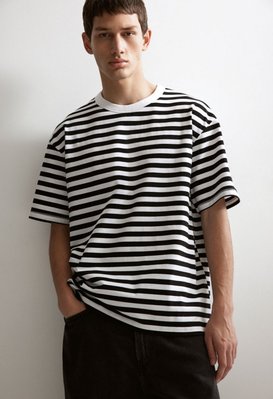 Чоловіча футболка з матеріалу COOLMAX Loose Fit H&M (57013) S Біла 57013 фото