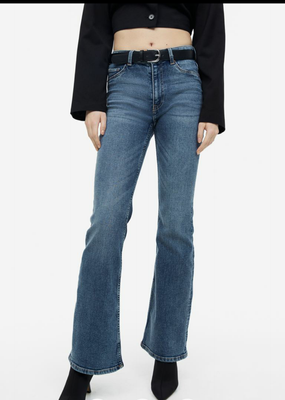 Жіночі джинси кльош Flare high waist Н&М (55659) W38 Темно-сині 55659 фото