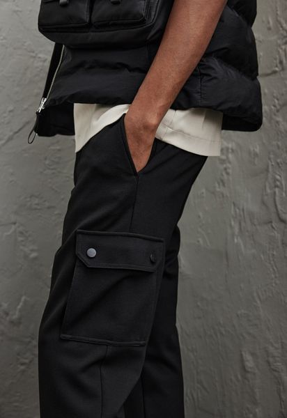 Чоловічі штани карго Slim Fit H&M (58104) L Чорні  58104_l фото