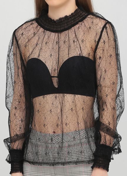 Жіноча прозора блуза H&M (10210) XS Чорна 10210 фото