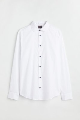 Чоловіча сорочка Premium Slim Н&М (10067) XL Біла 10067 фото