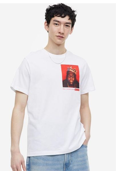 Мужская футболка Regular fit с принтом H&M (58819) M Белая 58819 фото