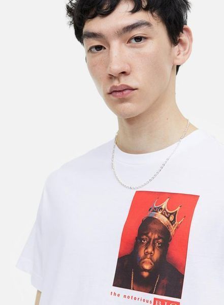 Мужская футболка Regular fit с принтом H&M (58819) M Белая 58819 фото