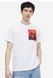 Мужская футболка Regular fit с принтом H&M (58819) M Белая 58819 фото 2