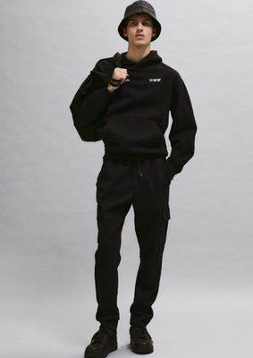 Чоловічі штани-джогери з матеріалу Scuba Slim Fit H&M (57733) L Чорні 57733_ фото
