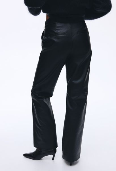 Женские брюки из эко-кожи Bootcut H&M (58762) L Черные 58762 фото
