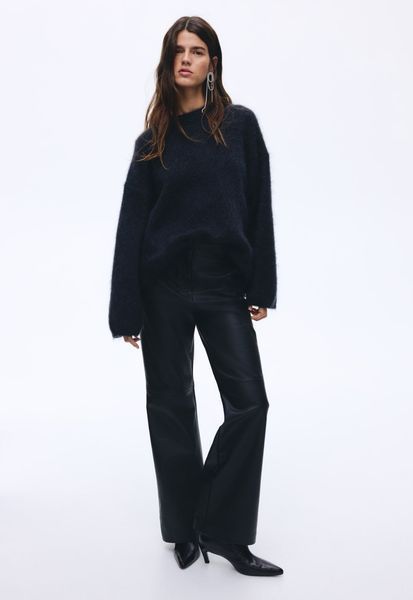 Женские брюки из эко-кожи Bootcut H&M (58762) L Черные 58762 фото
