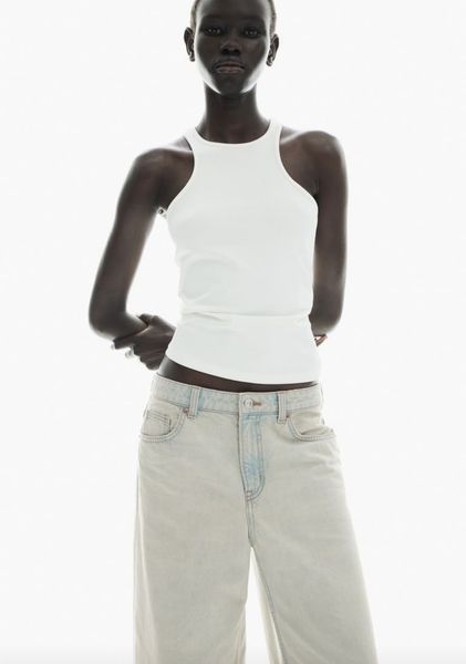 Женские широкие джинсы Wide Regular H&M (58006) W34 Голубые 58006 фото