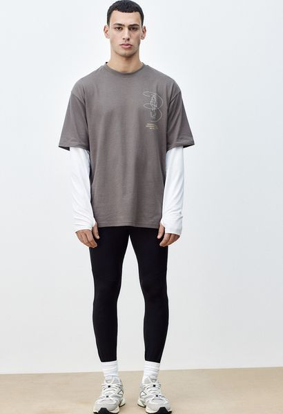 Мужские спортивные штаны-леггинсы для бега Dry move H&M (58435) L Черные 58435_L фото