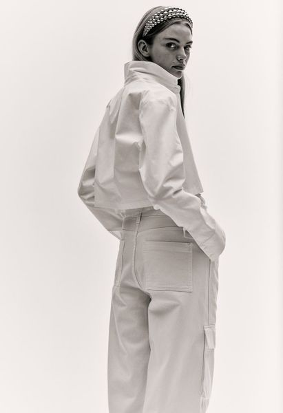 Жіночі штани карго Н&М (56853) XS Білі За фото