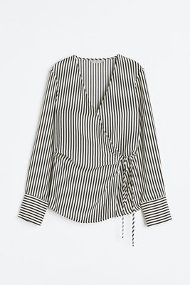 Жіноча блуза на зав&rsquo;язку H&M (73229) S Чорна 73229 фото