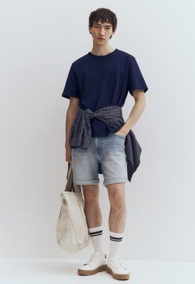 Чоловічі джинсові шорти Slim Fit H&M (58315) W34 Світло-сині 58315_ фото