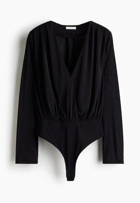 Жіночі боді-стрінги з V-образним вирізом H&M (58748) XS Чорний  58748 фото