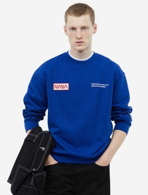 Чоловічий світшот Relaxed Fit H&M (57661) M Синій 57661_ фото