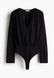 Боди-стринги женские с V-образным вырезом H&M (58748) XS Черный 58748 фото 1