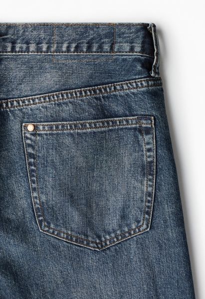 Чоловічі вільні прямі джинси Straight Loose Н&М (58578) W30 L32 Темно-сині  58578 фото