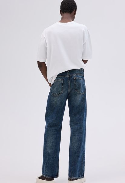 Чоловічі вільні прямі джинси Straight Loose Н&М (58578) W30 L32 Темно-сині  58578 фото