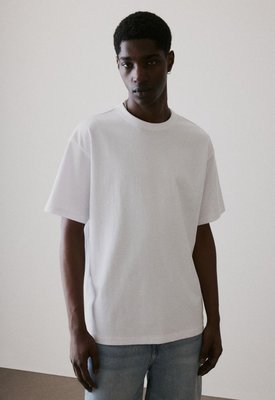 Чоловіча футболка з матеріалу COOLMAX Loose Fit H&M (57123) L Біла 57123 фото
