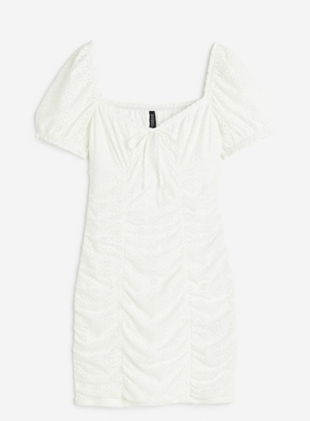 Женское платье с воланами H&M (55653) XS Белое 55653 фото