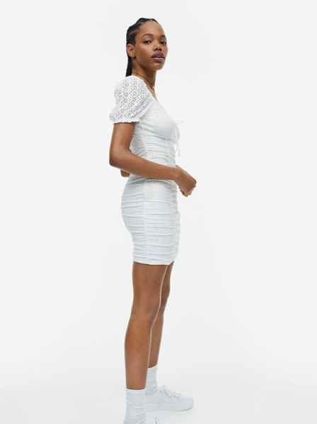 Женское платье с воланами H&M (55653) XS Белое 55653 фото