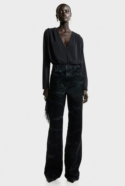 Боди-стринги женские с V-образным вырезом H&M (58748) XS Черный 58748 фото