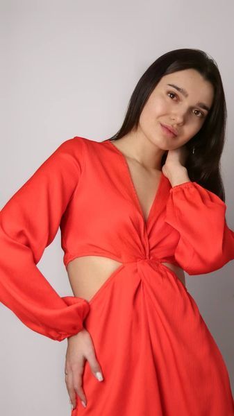 Женское платье с разрезами на талии H&M (55715) S Красное 55715 фото