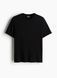 Мужская трикотажная футболка в рубчик Regular Fit H&M (57378) L Черная 57378_l фото 2