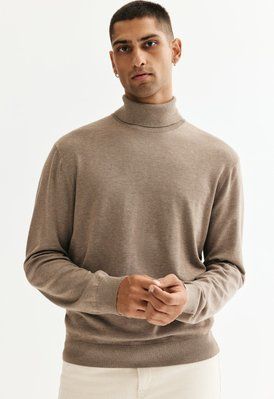 Чоловічий гольф Regular Fit H&M (58659) S Бежевий  58659 фото