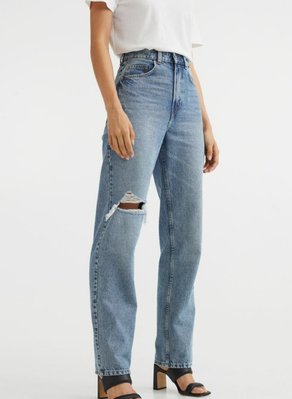 Жіночі джинси з високою талією в стилі 90-х Н&М (55606) W38 Сині 55606 фото