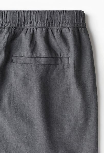 Чоловічі лляні шорти Relaxsad Fit H&M (58303) S Темно-сірі 58303 фото