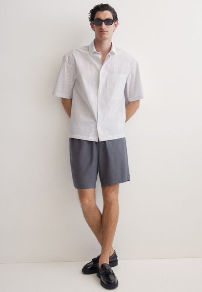 Чоловічі лляні шорти Relaxsad Fit H&M (58303) S Темно-сірі 58303 фото