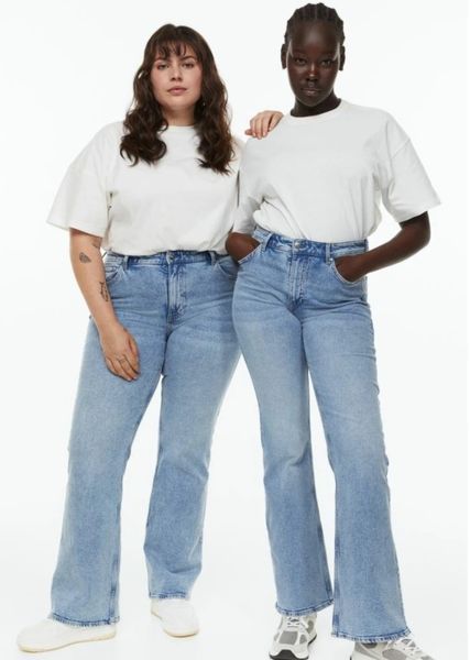 Женские высокие джинсы Bootcut H&M (58010) W36 Голубые 58010 фото