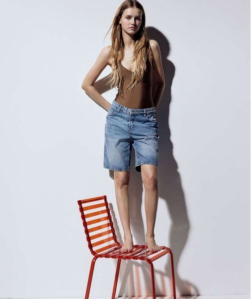 Жіночі шорти Bermuda low waist H&M (58370) W38 Сині 58370 фото